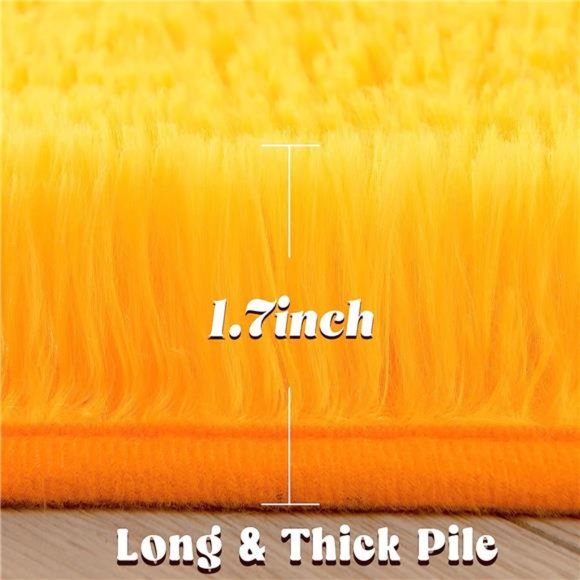 Round Rug 4x4Feet Fluffy Soft AreaRugs for Kids Girls Room Princess Castle Plush - Picture 3 of 6